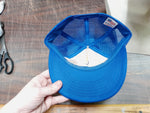 Vtg Lewis & Coulter Trucker Hat USA Contractors Equipment Supplies Blue & White