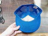 Vtg Lewis & Coulter Trucker Hat USA Contractors Equipment Supplies Blue & White