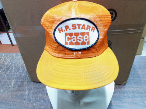H.P. Starr Case Trucker Snap Back Orange & White Men's Hat OS Mesh Adjustable