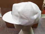 Vtg Highway Equipment White Mesh Trucker Hat W Gold & Black Logo Louisville KY