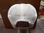 Vtg Highway Equipment White Mesh Trucker Hat W Gold & Black Logo Louisville KY