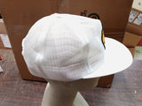 Vtg Highway Equipment White Mesh Trucker Hat W Gold & Black Logo Louisville KY