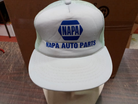 Vtg NAPA Auto Parts Grey Blue Mesh Snapback Trucker Hat Louisville Line OS Korea