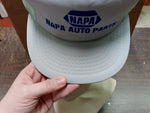 Vtg NAPA Auto Parts Grey Blue Mesh Snapback Trucker Hat Louisville Line OS Korea