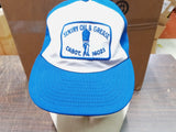 Vtg Sentry Oil & Grease Blue & White Cabot Patch Snapback Trucker OS Adjustable