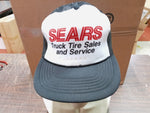 Vtg Sears Truck Service Black & White Mesh Snapback Trucker Hat Radio Kap II OS