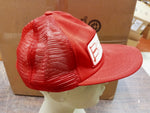 Vtg Barbaro Bolt & Nut Hat Red & White Patch Mesh Trucker Snapback OS ASI-7624