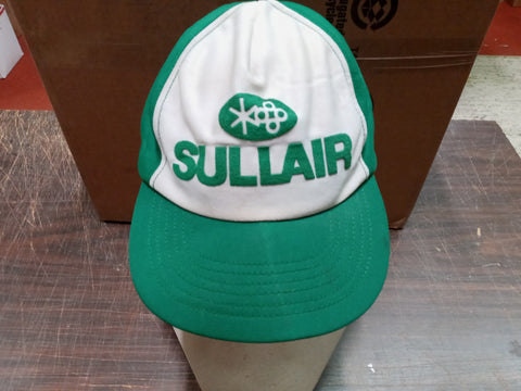 Vtg Sullair Green & White Air Compressor Logo Foam Trucker Snapback Farming Hat