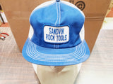 Vtg Sandvik Rock Tool Blue & White Patch Logo Mesh Trucker Snapback K-Production