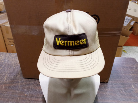 Vtg Clothing Vermeer Brown Patch Logo Gold Mesh Trucker Snapback Hat Swingster