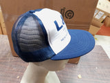 Vtg Clothing L&M Tire Service New Kensington Blue & White Mesh Snapback Trucker