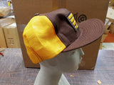 Vtg Clothing 90S Fiatallis Brown & Gold Patched Mesh Snapback Trucker Hat Cap