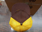 Vtg Clothing 90S Fiatallis Brown & Gold Patched Mesh Snapback Trucker Hat Cap