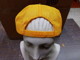 Vtg Clothing 90S Fiatallis Brown & Gold Patched Mesh Snapback Trucker Hat Cap