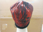 Hot Leather Knit Hat Over The Top Red & Black Skull Sublimated Motorcycle Beanie