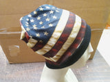 Hot Leather Knit Beanie American Flag Sublimated Motorcycle Apparel & Accessory