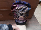 Hot Leather Knit Hat Flowered Sugar Skull Beanie Motorcycle Apparel Accessories