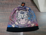 Hot Leather Knit Hat Flowered Sugar Skull Beanie Motorcycle Apparel Accessories