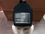 Hot Leather Knit Hat Black Gray Flag Bullets Beanie Motorcycle Apparel Accessori