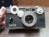 Vtg Argus C3 35mm Film Rangefinder Black & Silver Brick Camera W Lens Half Case