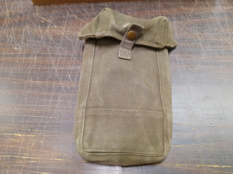 Vtg MKIII British 37 Pattern Ammunition Pouch Khaki Cotton WWII Military Army