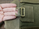 Vtg MKIII British 37 Pattern Ammunition Pouch Khaki Cotton WWII Military Army