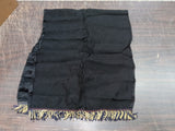 Vtg Royal Air Force Kitchen Table Runner Black & Gold Silk Fringed Decoration