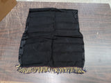 Vtg Royal Air Force Kitchen Table Runner Black & Gold Silk Fringed Decoration