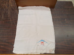 Vtg Japanese Handstitched Scarf/Table Runner Blue & Pink Design Mountain Symbol