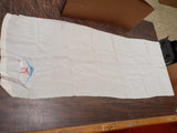 Vtg Japanese Handstitched Scarf/Table Runner Blue & Pink Design Mountain Symbol