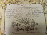 VTG 1884 Baptismal Nov Eli Parents Michael & Catherine Rev J Wetzler Collectible
