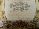 VTG 1884 Baptismal Nov Eli Parents Michael & Catherine Rev J Wetzler Collectible