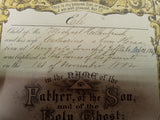 VTG 1884 Baptismal Nov Eli Parents Michael & Catherine Rev J Wetzler Collectible