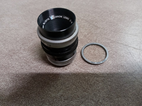 Vtg Canon Camera Lens NO-18779 C-8 25MM F:1.8 Japan & Clear Filter Ring SL39.3C