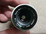 Vtg Canon Camera Lens NO-18779 C-8 25MM F:1.8 Japan & Clear Filter Ring SL39.3C