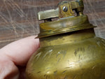 Vtg Brass Hand Hammered Tabletop Lighter 4 1/2 Inch Stamped India Japan No Top