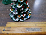 Vtg Christmas Nowell's 1990 Green W Snow Tipped Tree Branches & Base Lighted 7IN