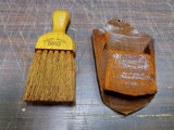 Vtg NACO Cadet Whisk Barber Grooming Brush Wood Handle & Carrying Case Collector