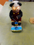 Vtg Working 1950's Battery Operated Fishing Panda Bear Tin Litho Toy Japan
