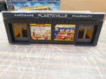 Vtg Plasticville Motel Snap-Kit 1621-100 & Hardware/Pharmacy Drug Store 1611-100