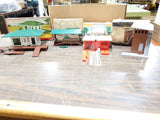 Vtg Plasticville Suburban Station Freight Station Tv Station & Switch Tower