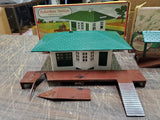 Vtg Plasticville Suburban Station Freight Station Tv Station & Switch Tower