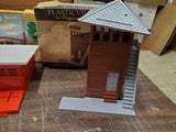 Vtg Plasticville Suburban Station Freight Station Tv Station & Switch Tower