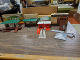 Vtg Plasticville Suburban Station Freight Station Tv Station & Switch Tower