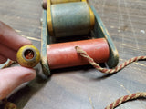 Vtg 1950'S Playskool Wooden Jointed Roller Caterpillar Colorful Hinged Pull Toy