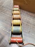 Vtg 1950'S Playskool Wooden Jointed Roller Caterpillar Colorful Hinged Pull Toy