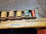 Vtg 1950'S Playskool Wooden Jointed Roller Caterpillar Colorful Hinged Pull Toy