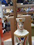 Vtg EMPTY 1969 Ezra Brooks Queen Of Hearts Decanter Heritage China Lady Luck