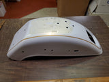 Gold Pinstriped Pearl White Deuce Rear Harley-Davidson Motorcycle Fender FXSTD