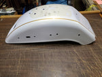 Gold Pinstriped Pearl White Deuce Rear Harley-Davidson Motorcycle Fender FXSTD
